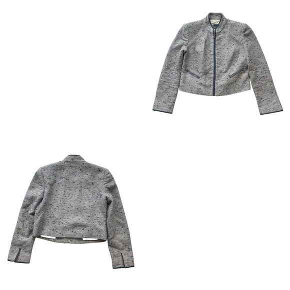 Magaschoni Tweed Blazer Jacket Navy Blue White Size 0 XS Italy Vintage formal - Picture 8 of 8